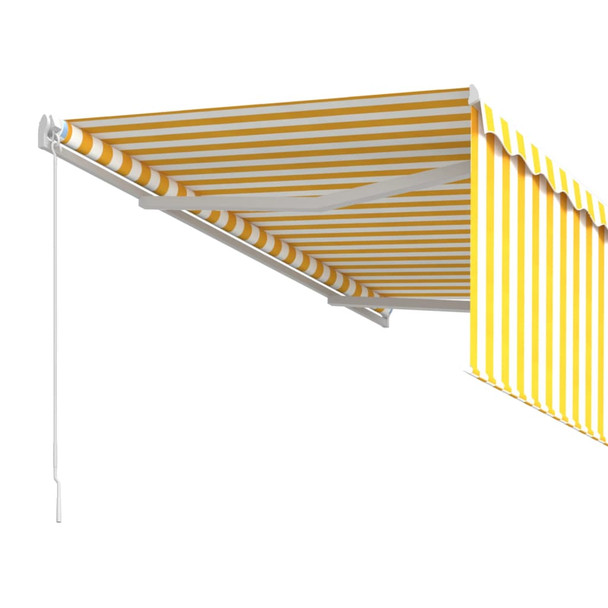 Tenda na ručno uvlačenje s roletom 3 x 2,5 m žuto-bijela 3069258