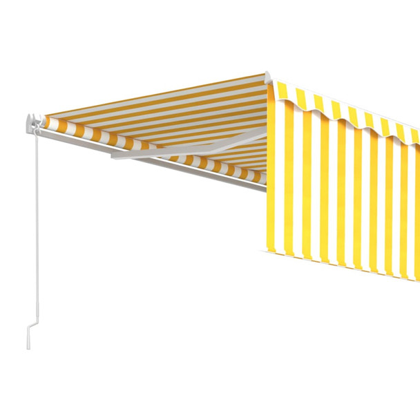 Tenda na ručno uvlačenje s roletom 4,5 x 3 m žuto-bijela 3069318