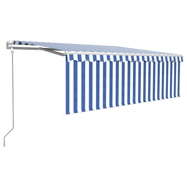 Automatska tenda na uvlačenje s roletom 4,5 x 3 m plavo-bijela 3069326
