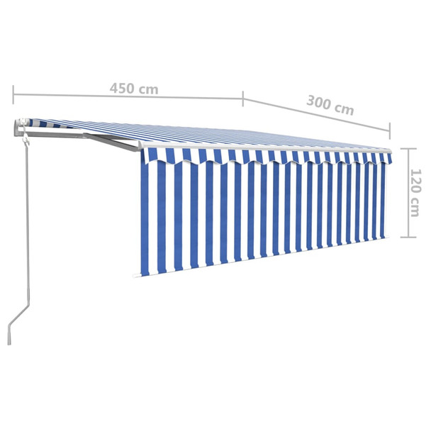 Automatska tenda na uvlačenje s roletom 4,5 x 3 m plavo-bijela 3069326