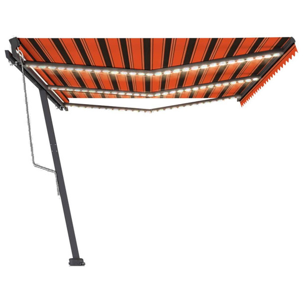 Automatska tenda sa senzorom LED 600 x 300 cm narančasto-smeđa 3069815