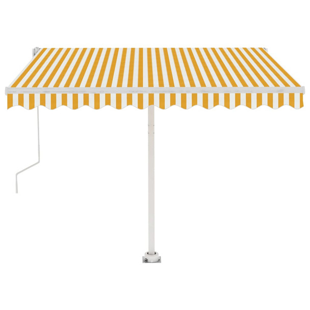 Samostojeća automatska tenda 350 x 250 cm žuto-bijela 3069528