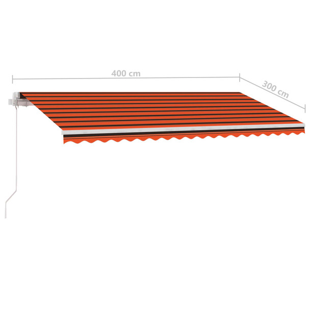 Samostojeća tenda na ručno uvlačenje 400x300cm narančasto-smeđa 3069540