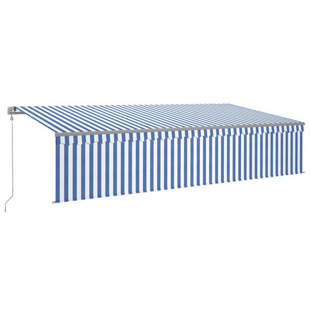 Automatska tenda na uvlačenje s roletom 6 x 3 m plavo-bijela 3069486