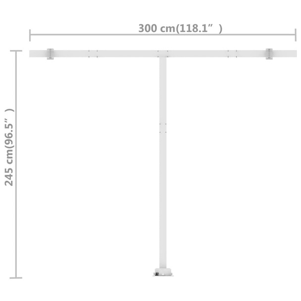 Samostojeća tenda na ručno uvlačenje 300 x 250 cm antracit 3069499