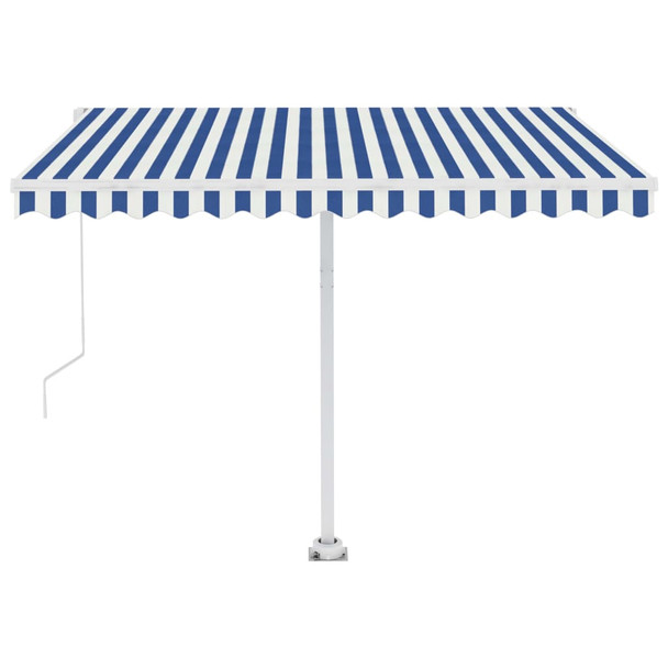 Samostojeća tenda na ručno uvlačenje 350 x 250 cm plavo-bijela 3069516