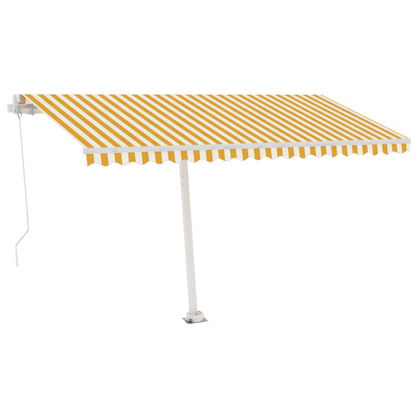 Samostojeća tenda na ručno uvlačenje 450 x 300 cm žuto-bijela 3069558