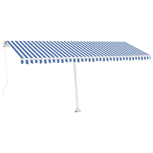 Samostojeća tenda na ručno uvlačenje 500 x 300 cm plavo-bijela 3069576