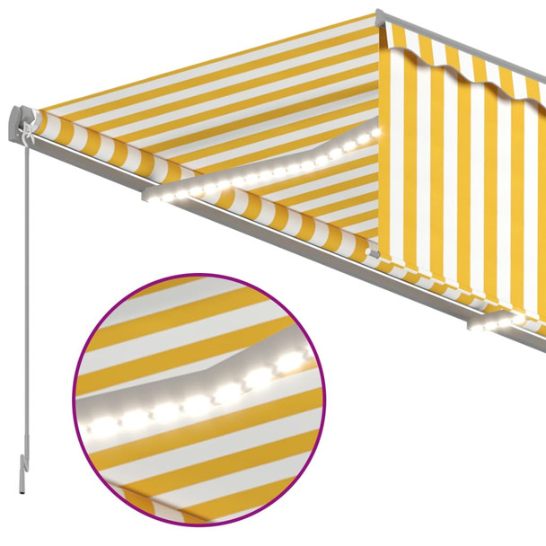 Tenda na ručno uvlačenje s roletom LED 3 x 2,5 m žuto-bijela 3069383
