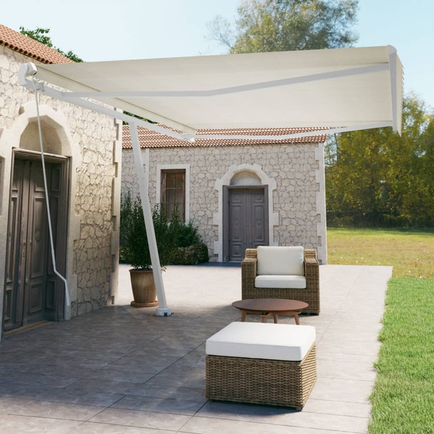 Samostojeća tenda na ručno uvlačenje 500 x 350 cm krem 3069657