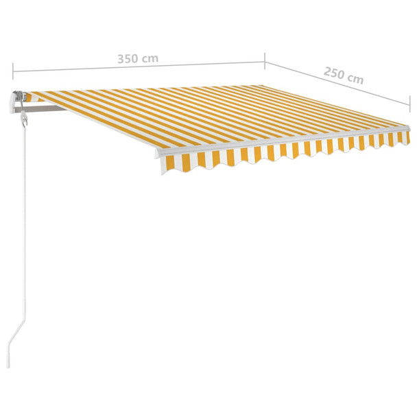 Automatska tenda na uvlačenje 3,5 x 2,5 m žuto-bijela 3069928
