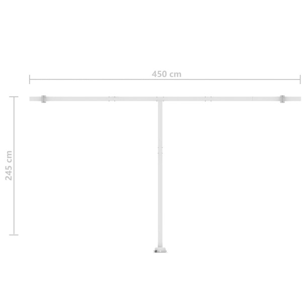 Samostojeća tenda na ručno uvlačenje 500 x 300 cm krem 3069577