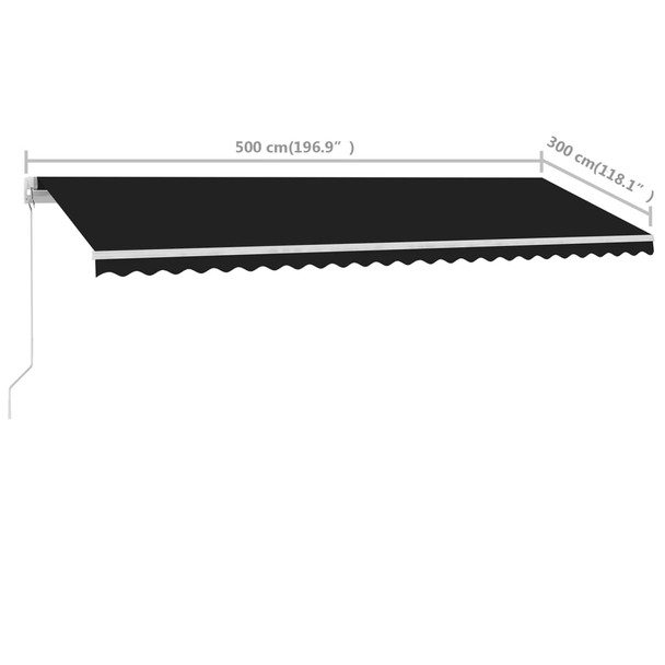 Samostojeća tenda na ručno uvlačenje 500 x 300 cm antracit 3069579