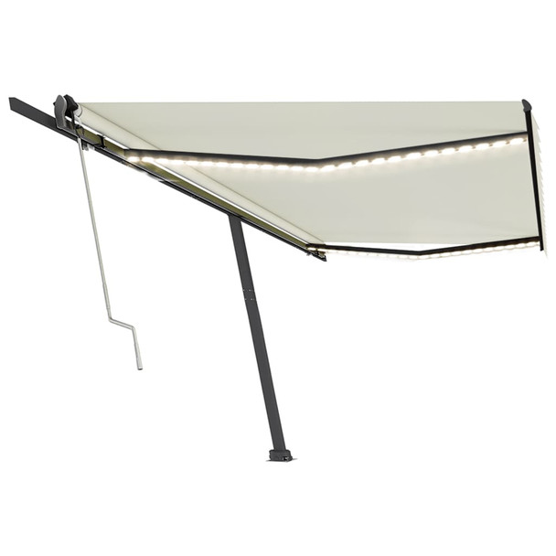Automatska tenda sa senzorom za vjetar LED 500 x 350 cm krem 3069872