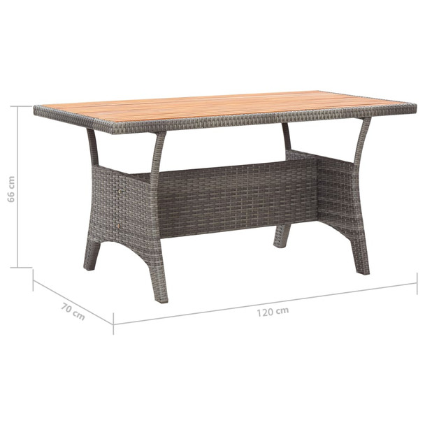 Vrtni stol sivi 120 x 70 x 66 cm od masivnog bagremovog drva 316586