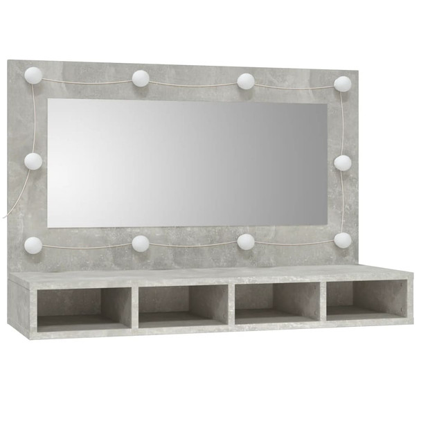 Kupaonski ormarić s LED ogledalom boja betona 90 x 31,5 x 62 cm 808895
