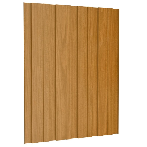 Krovni paneli 12 kom od pocinčanog čelika boja drva 60 x 45 cm 317195