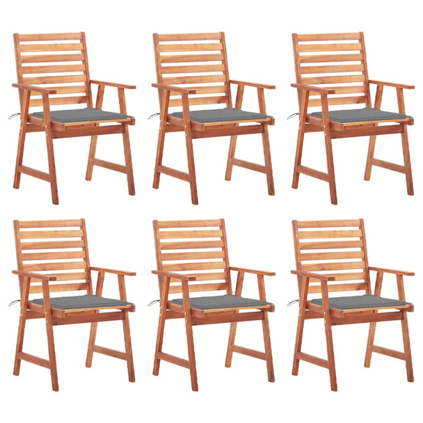 Vrtne blagovaonske stolice s jastucima 6 kom od bagremovog drva 3078348