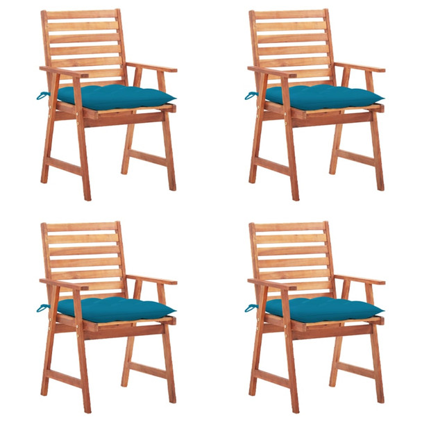 Vrtne blagovaonske stolice s jastucima 4 kom od bagremovog drva 3078339