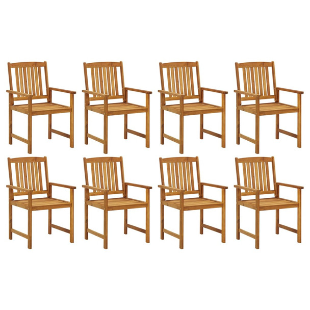Vrtne stolice s jastucima 8 kom od masivnog drva bagrema 3078200