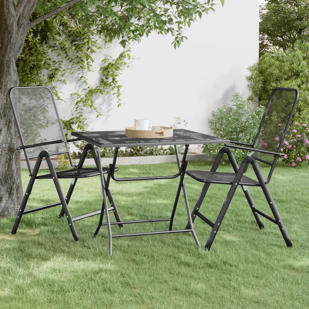 Vrtni stol od ekspandirane metalne mreže 80x80x72 cm antracit 317345