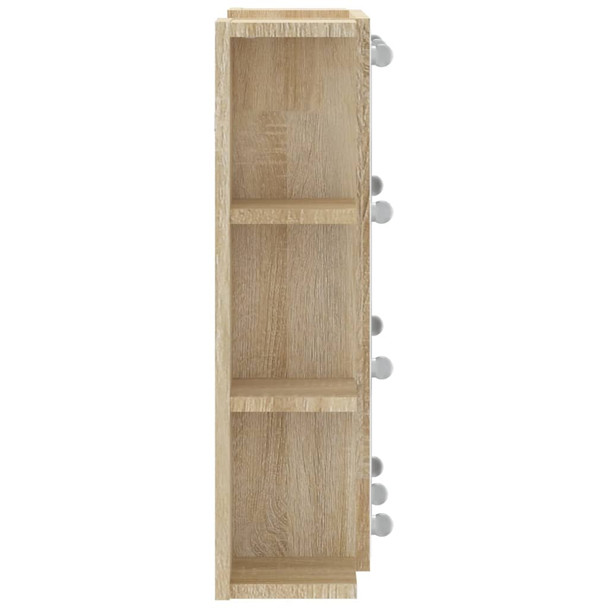 Ormarić s ogledalom LED boja hrasta sonome 70 x 16,5 x 60 cm 808876