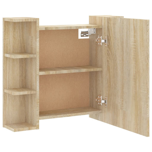 Ormarić s ogledalom LED boja hrasta sonome 70 x 16,5 x 60 cm 808876