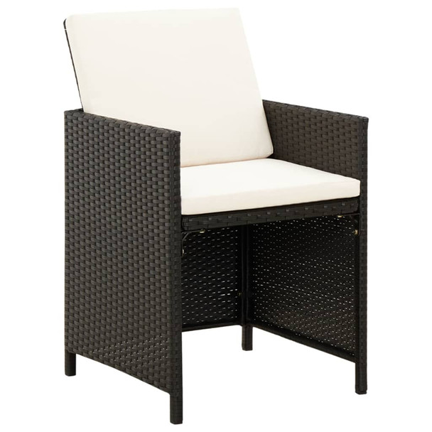 4-dijelni set vrtnih stolica i stolaca od poliratana crni 316751