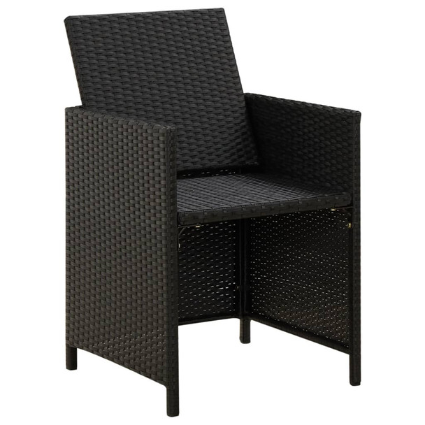 4-dijelni set vrtnih stolica i stolaca od poliratana crni 316751