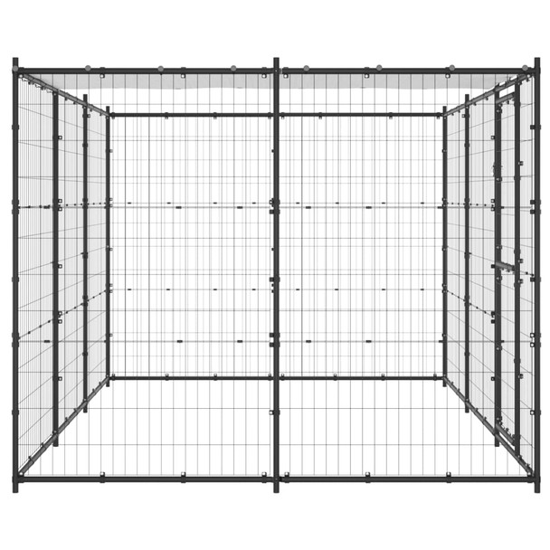 Vanjski kavez za pse s krovom čelični 7,26 m² 3082293