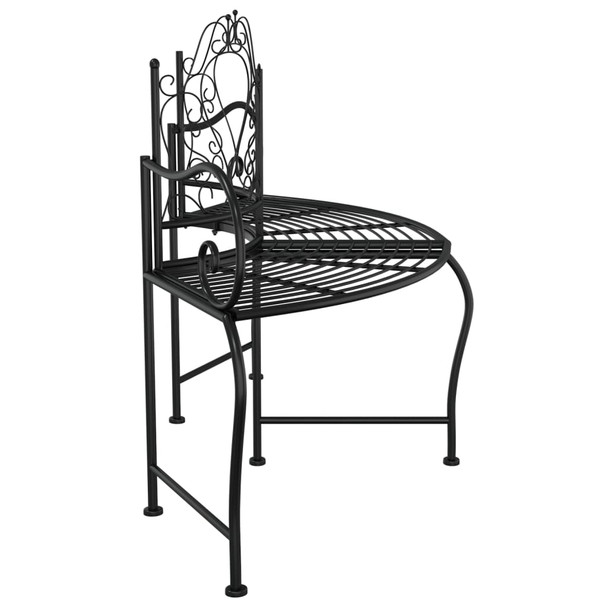 Klupa oko stabla 150 cm crna čelična 318823