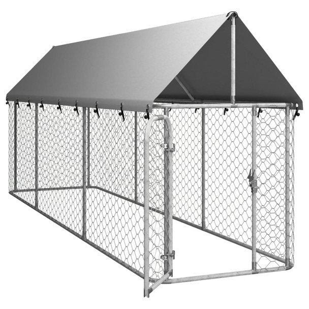 Vanjski kavez za pse s krovom 400 x 100 x 150 cm 171497