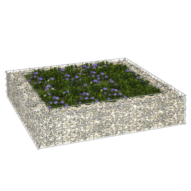 Gabionska povišena gredica od pocinčanog čelika 100x100x20 cm 151311