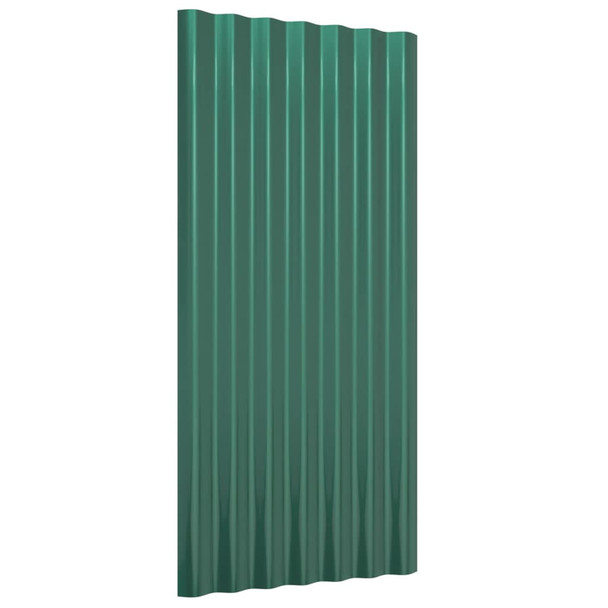 Krovni paneli 12 kom od čelika obloženog prahom zelena 80x36 cm 319133