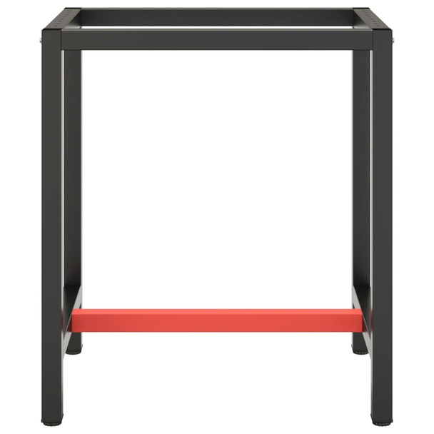Okvir za radni stol mat crni i mat crveni 70x50x79 cm metalni 151449