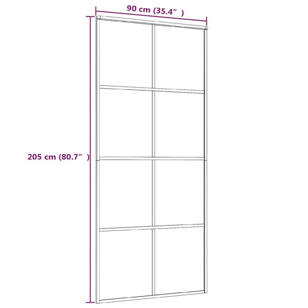 Klizna vrata od mutnog stakla ESG i aluminija 90x205 cm bijela 151673