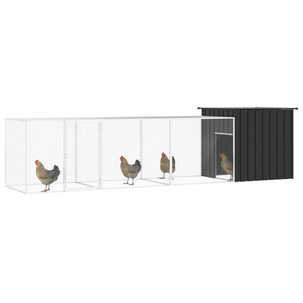 Kavez za kokoši antracit 400x91x100 cm pocinčani čelik 3106453