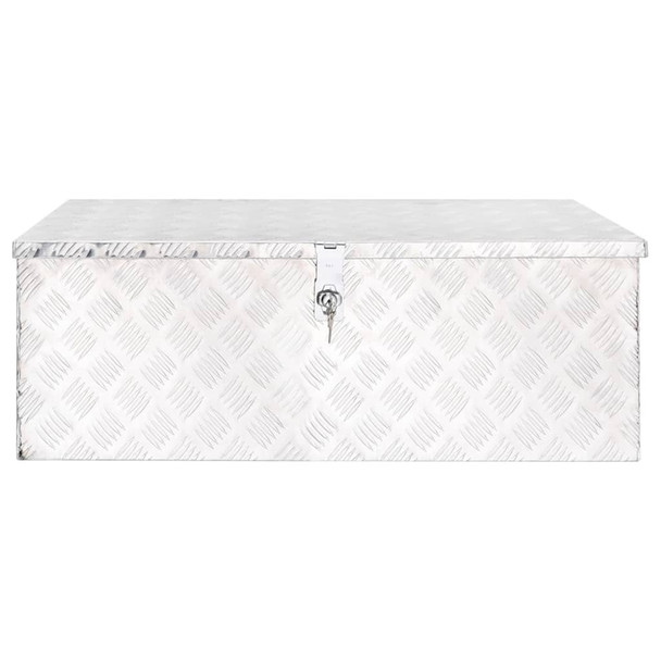 Kutija za pohranu srebrna 90 x 47 x 33,5 cm aluminijska 152254