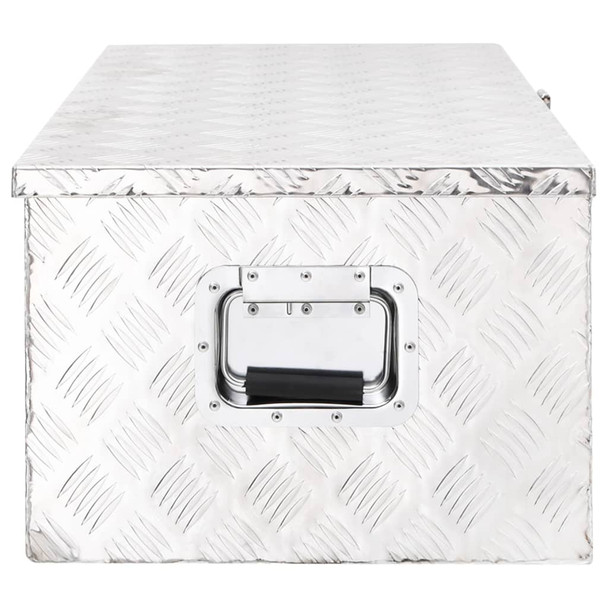 Kutija za pohranu srebrna 90 x 47 x 33,5 cm aluminijska 152254