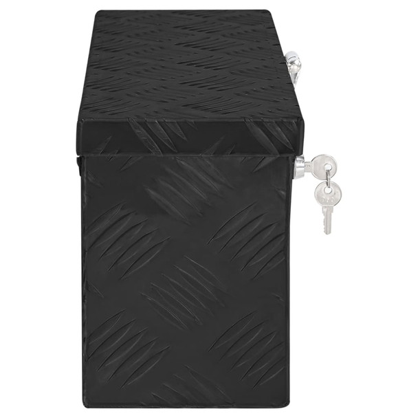 Kutija za pohranu crna 50x15x20,5 cm aluminijska 152247