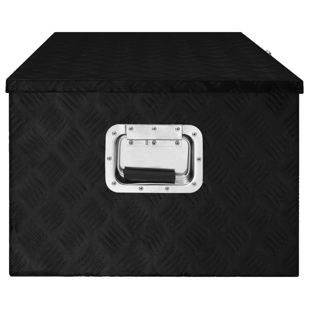 Kutija za pohranu crna 100 x 55 x 37 cm aluminijska 152257