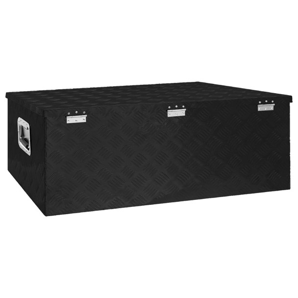 Kutija za pohranu crna 100 x 55 x 37 cm aluminijska 152257