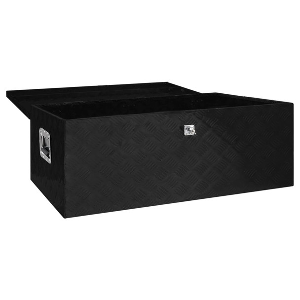 Kutija za pohranu crna 100 x 55 x 37 cm aluminijska 152257
