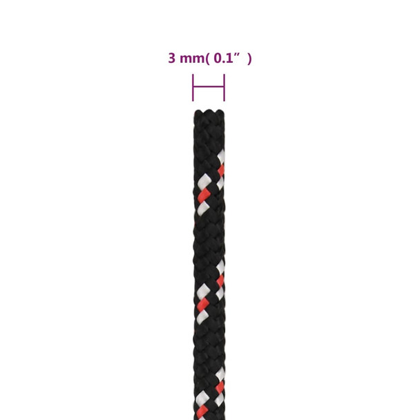 Brodski konop crni 3 mm 500 m od polipropilena 152326