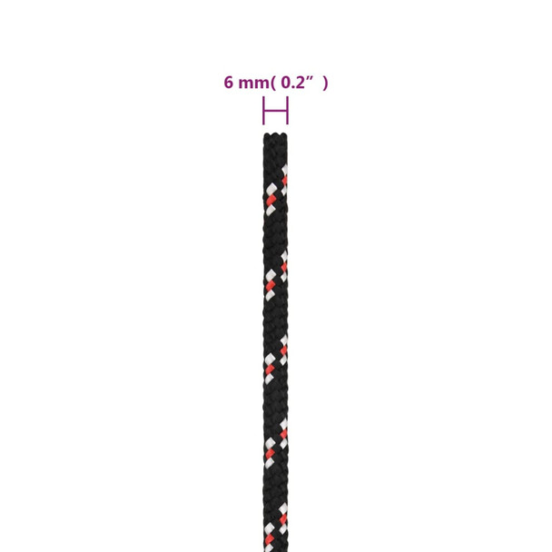 Brodski konop crni 6 mm 250 m od polipropilena 152340