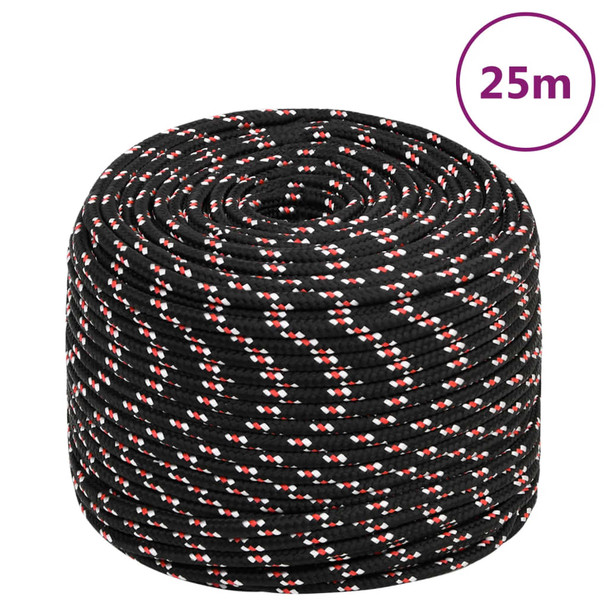 Brodski konop crni 8 mm 25 m od polipropilena 152342
