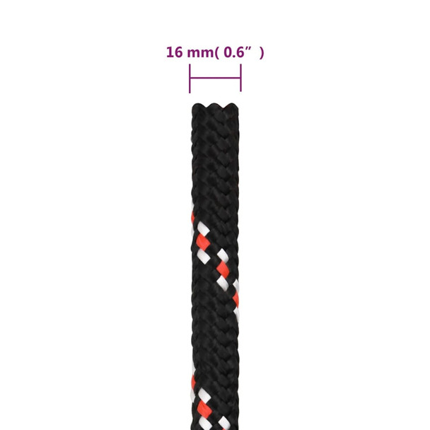 Brodski konop crni 16 mm 25 m od polipropilena 152360