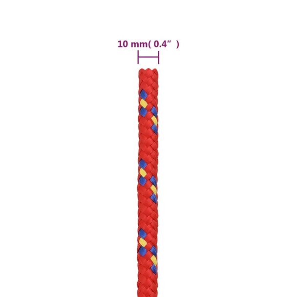 Brodski konop crveni 10 mm 100 m od polipropilena 152402