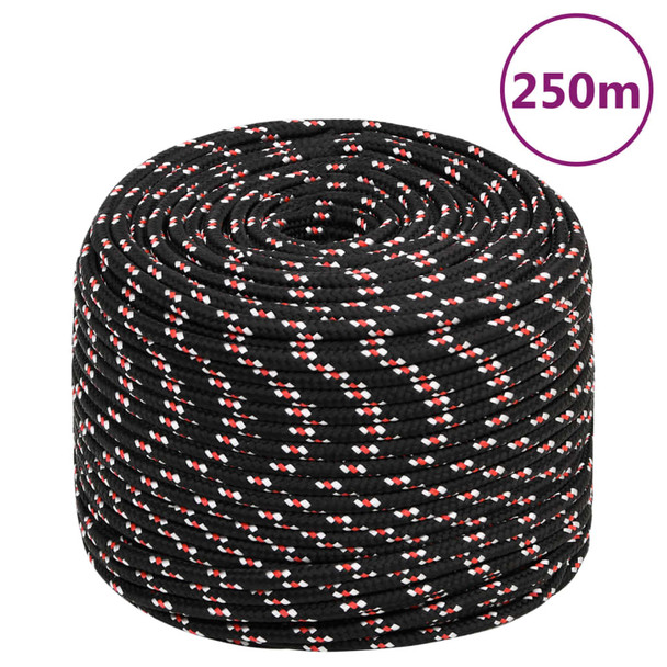 Brodski konop crni 8 mm 250 m od polipropilena 152345