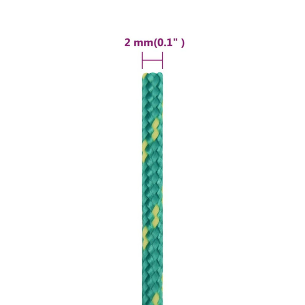 Brodski konop zeleni 2 mm 50 m od polipropilena 152689